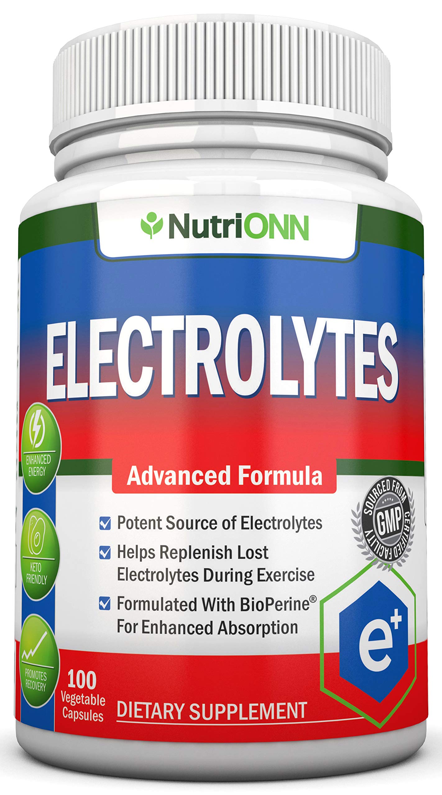 NutriONN Electrolytes Multimineral Supplement vegetable capsules front view