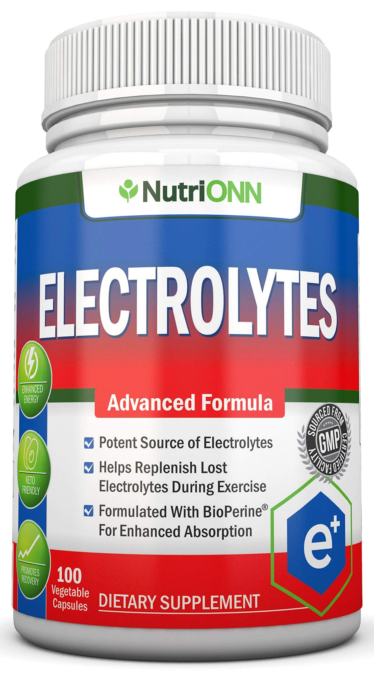 NutriONN Electrolytes Multimineral Supplement vegetable capsules front view