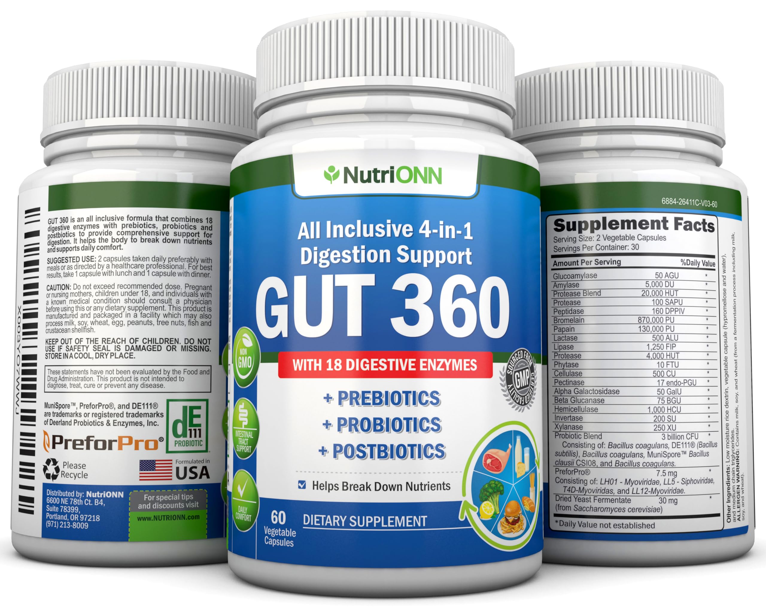NutriONN GUT 360 Multi-Enzymes 50g lifestyle scene