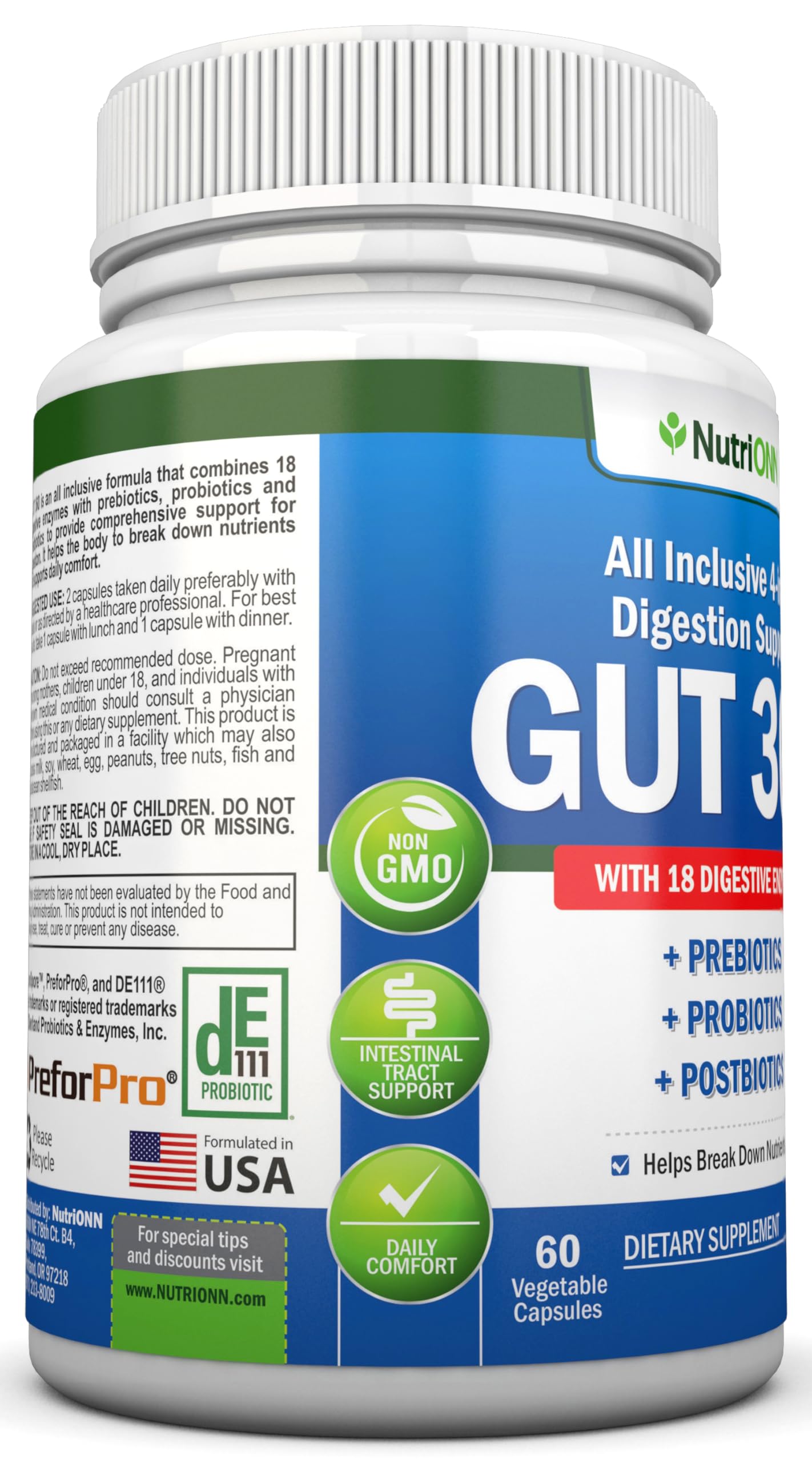 NutriONN GUT 360 Multi-Enzymes 50g packaging