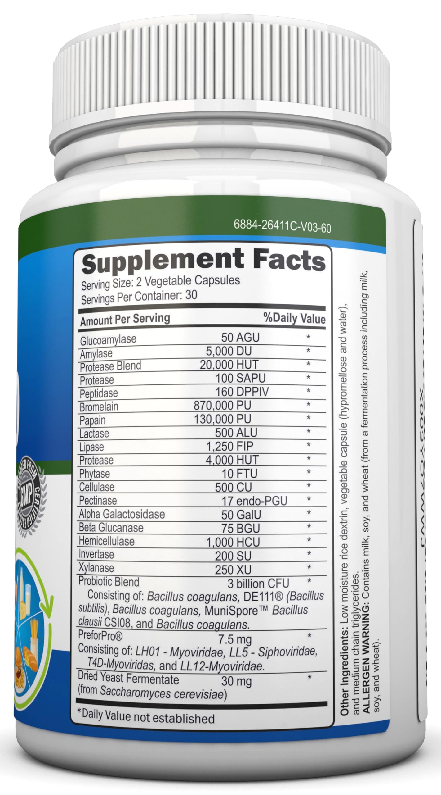 NutriONN GUT 360 Multi-Enzymes 50g side view