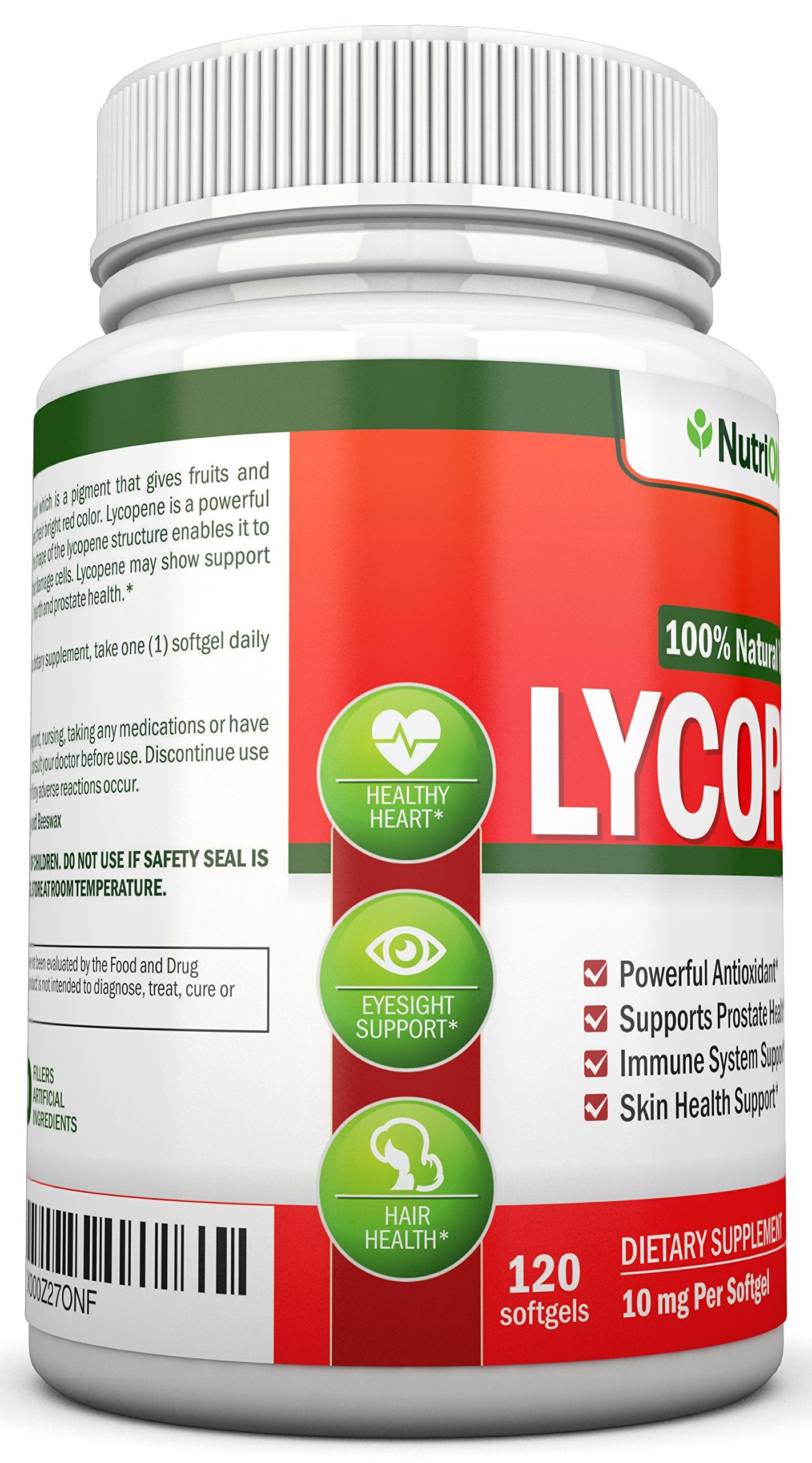 NutriONN Lycopene capsules on a wooden table
