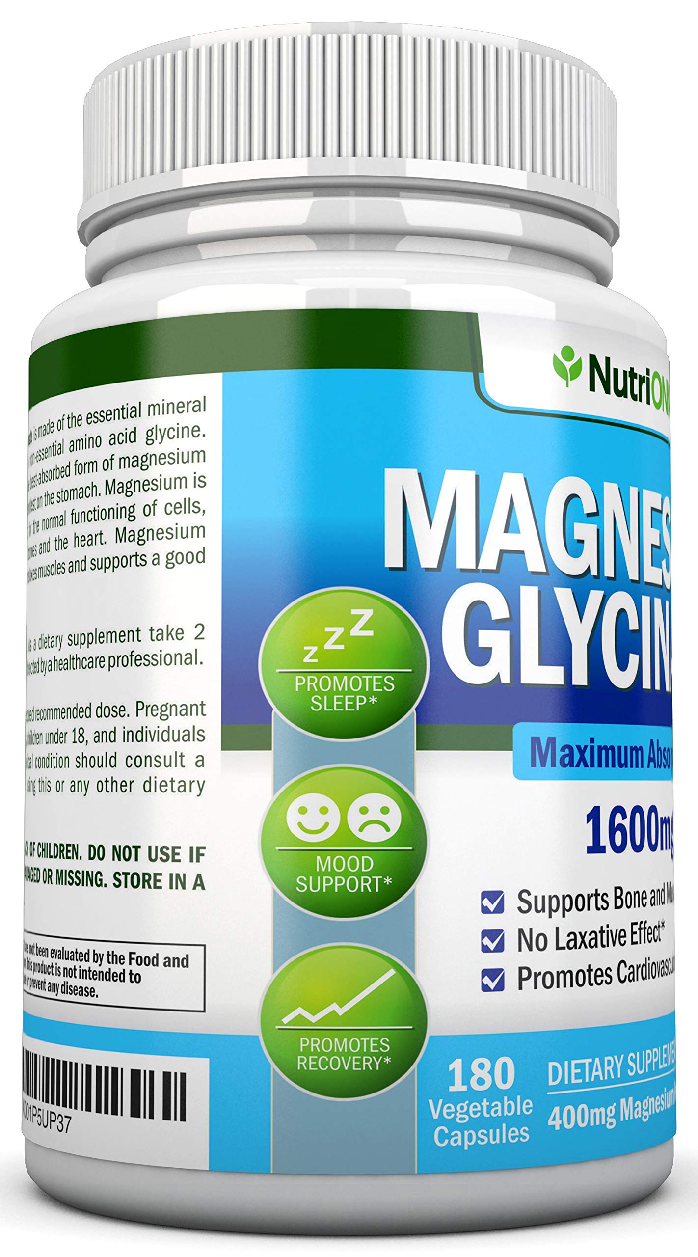 NutriONN Magnesium Glycinate capsules on a wooden surface