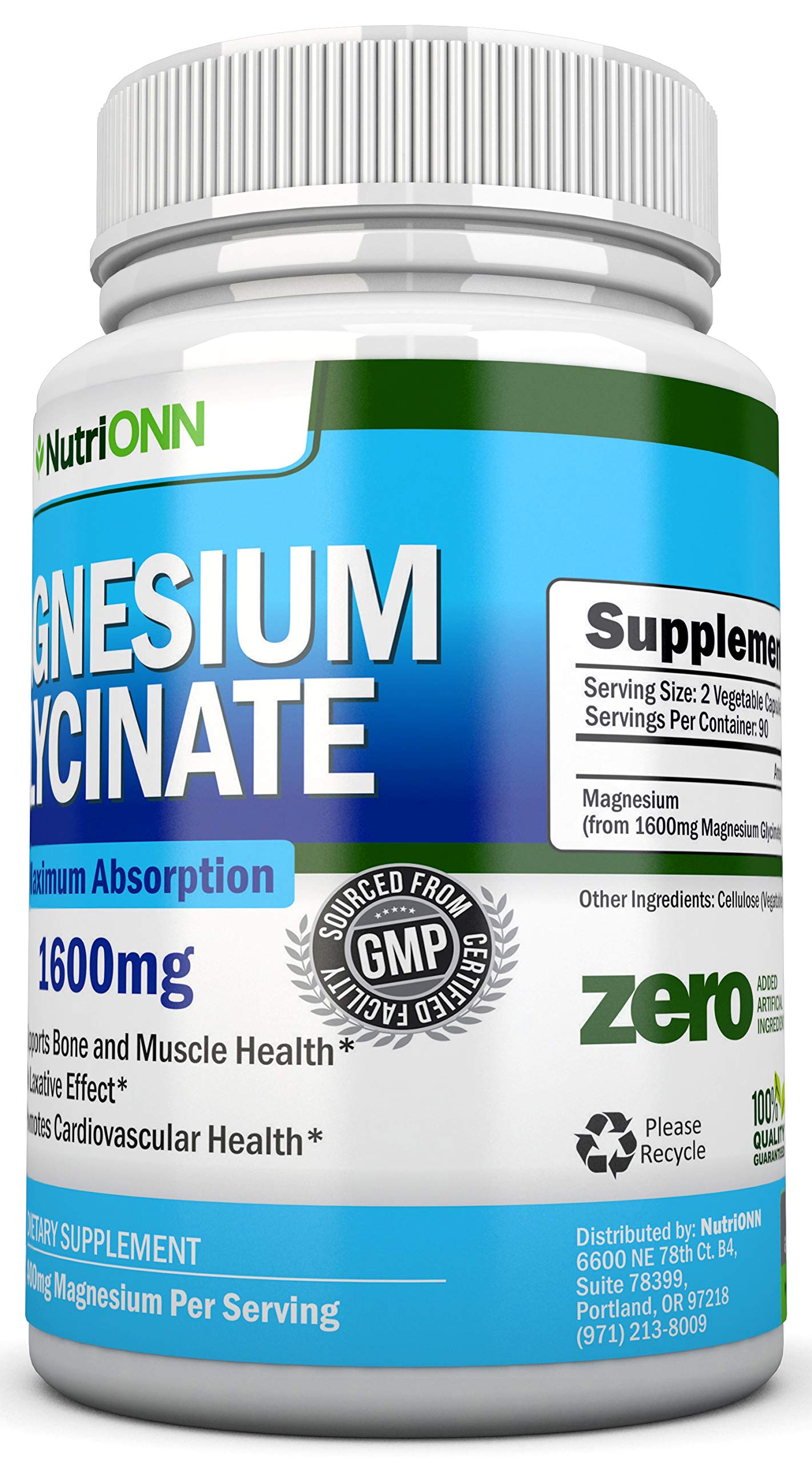 NutriONN Magnesium Glycinate nutritional information