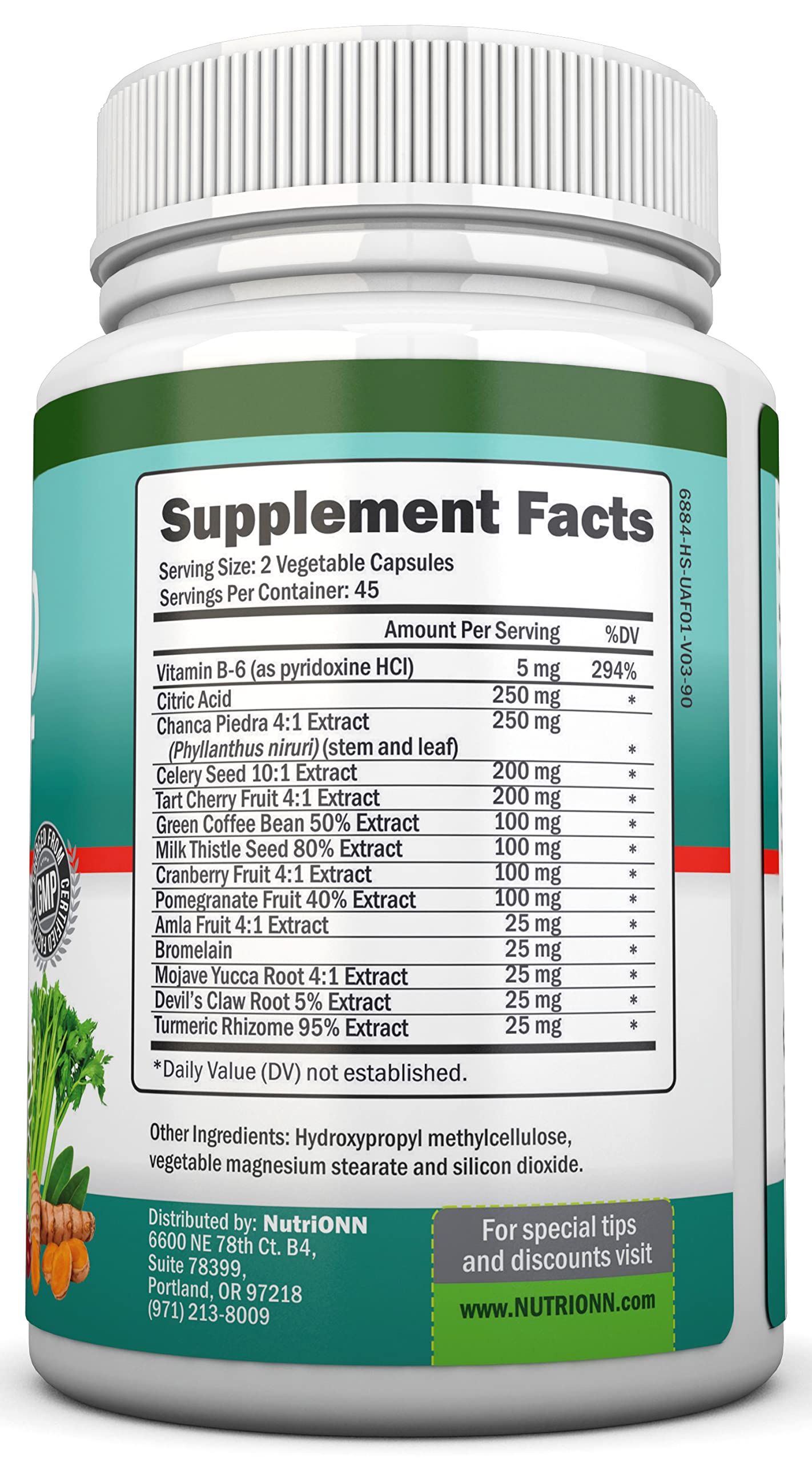 NutriONN Milk Thistle Supplement with herbs background