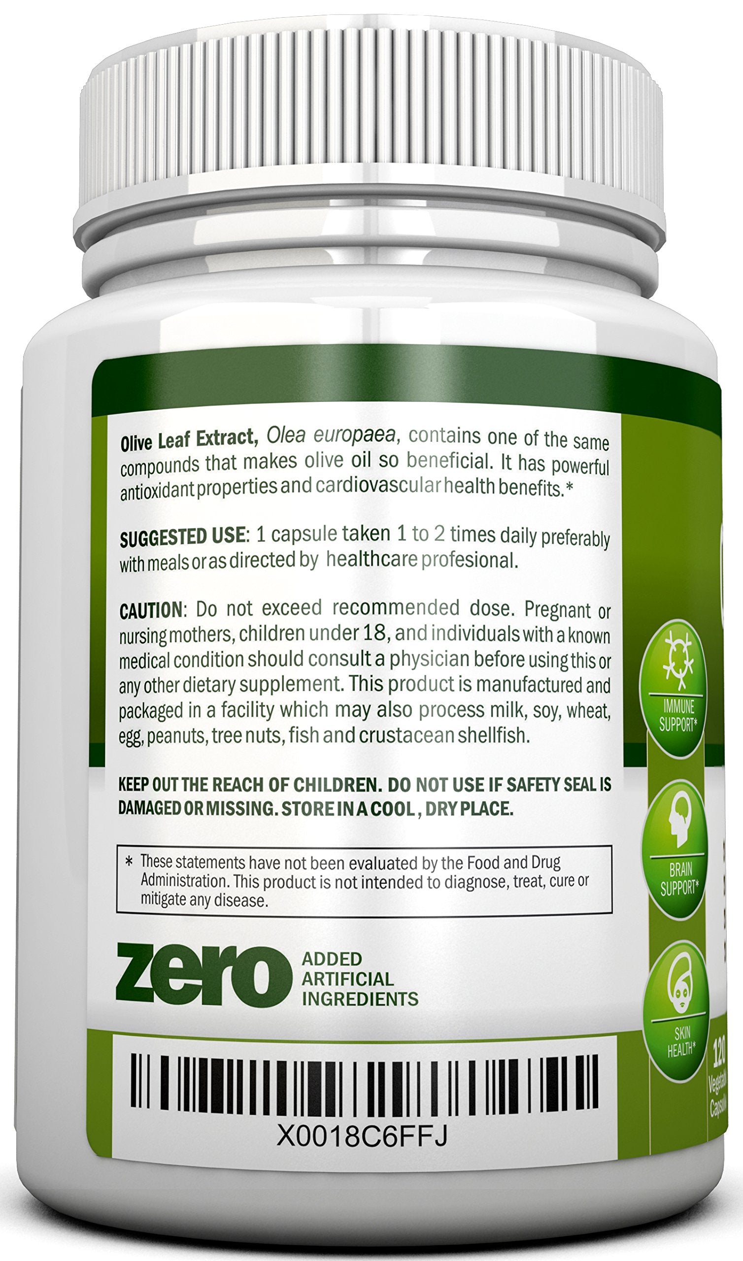 NutriONN Olive Leaf Extract 60 capsules packaging
