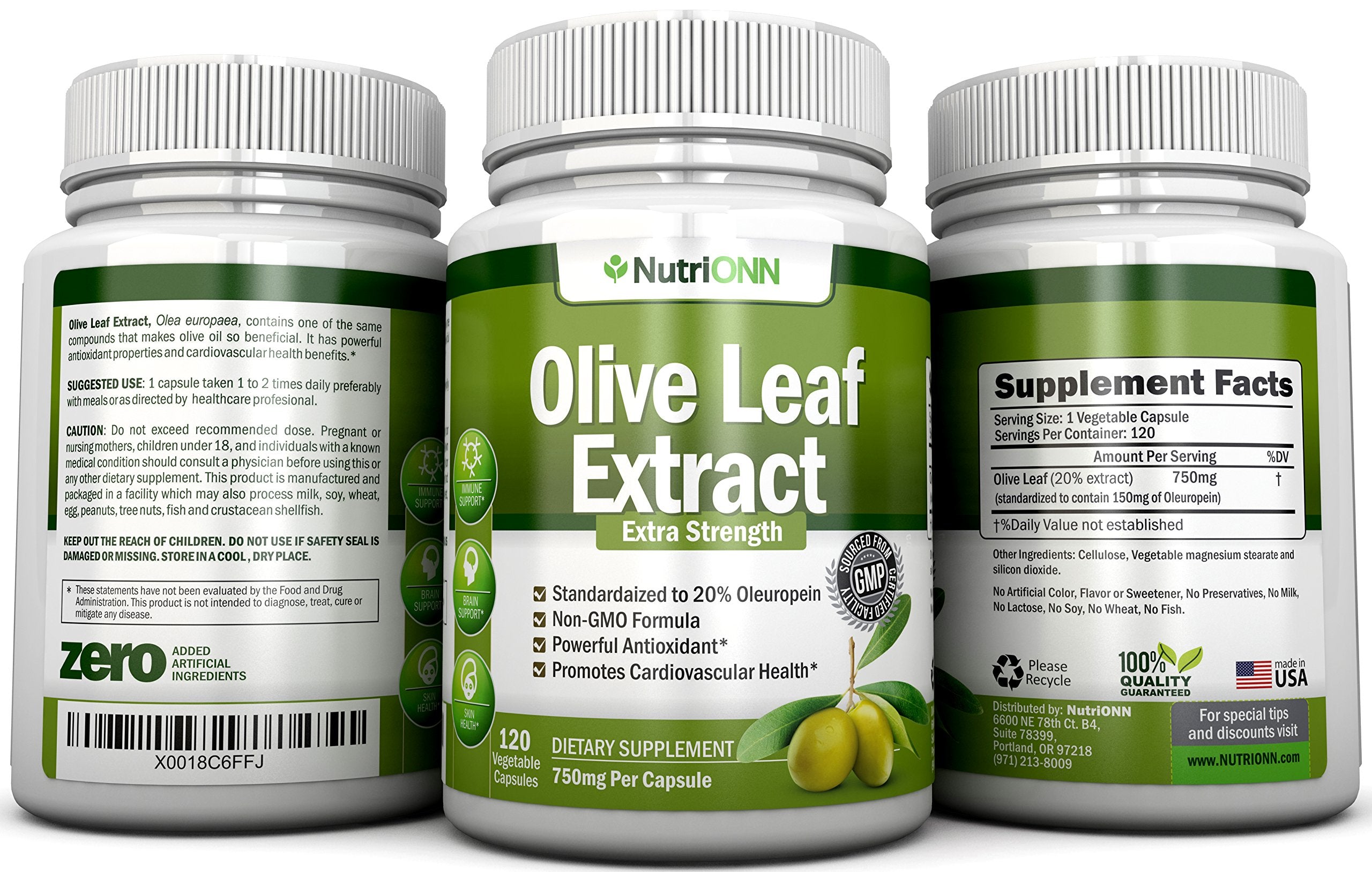 NutriONN Olive Leaf Extract ingredients list