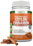NutriONN Organic Ceylon Cinnamon 1200mg capsules front view