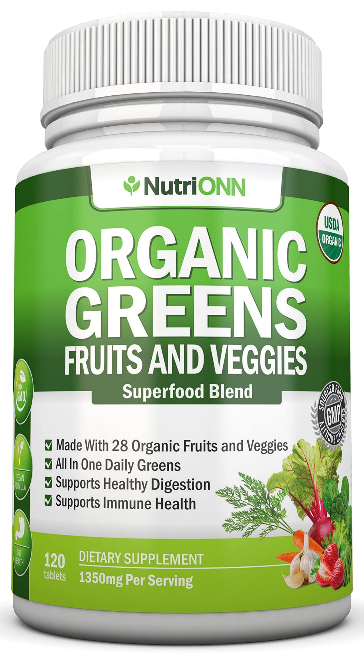 NutriONN Organic Superfood Blend front view packaging