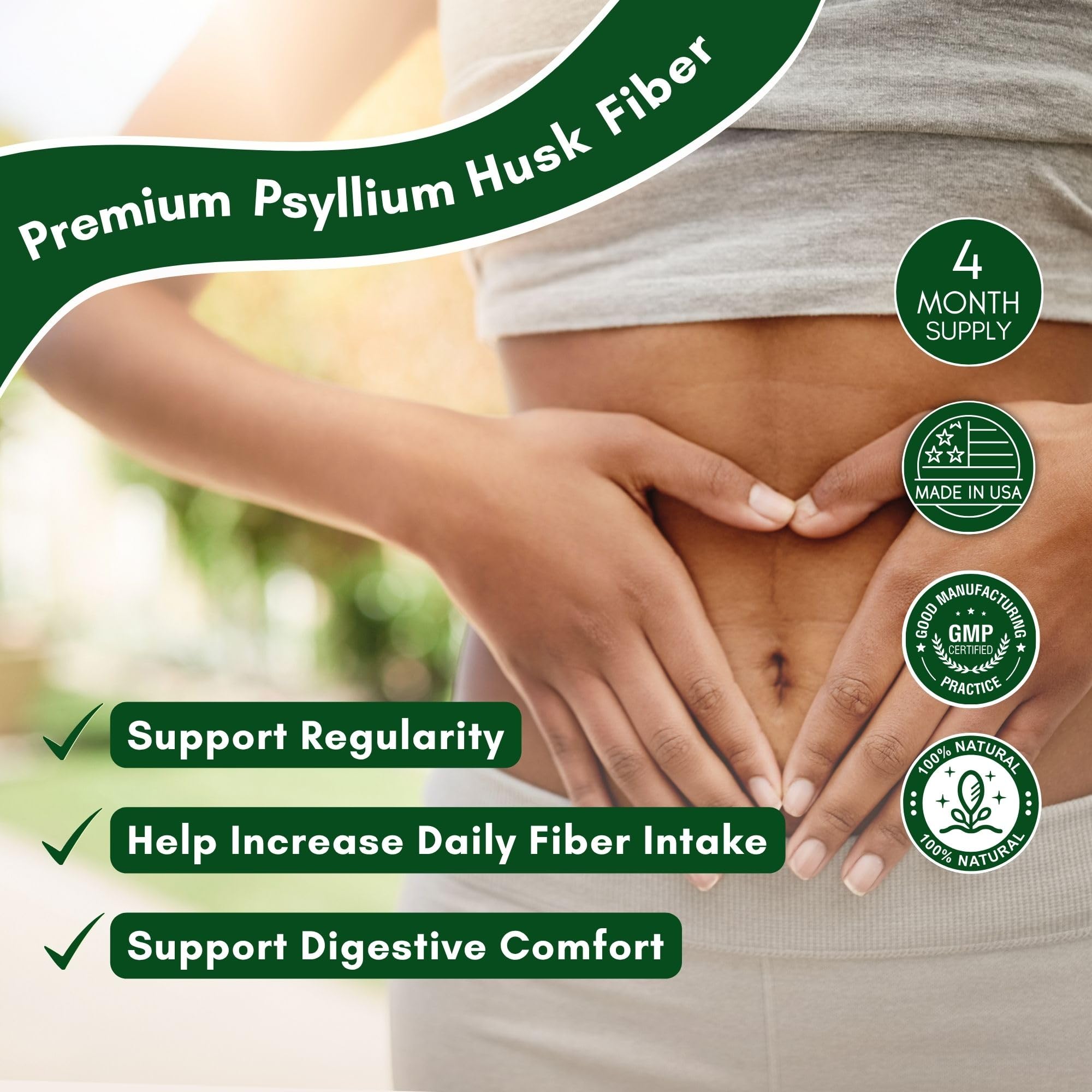 NutriONN Psyllium Husk Capsules close-up of capsules