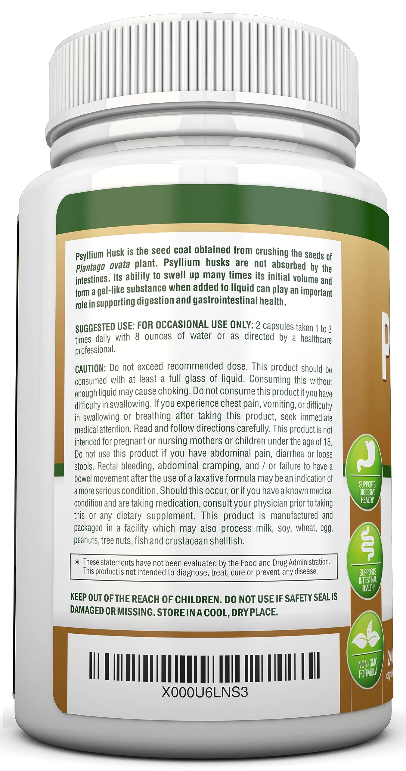NutriONN Psyllium Husk Capsules with measuring spoon