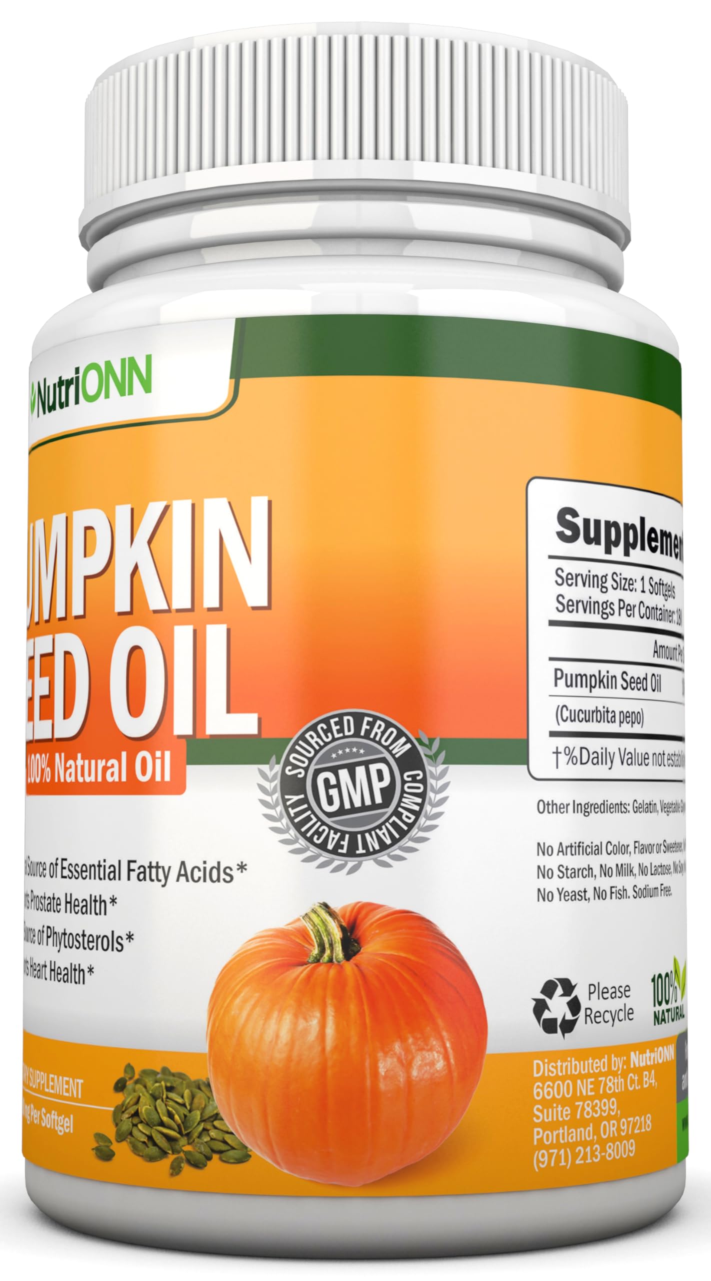 NutriONN Pumpkin Seed Oil Capsules close-up