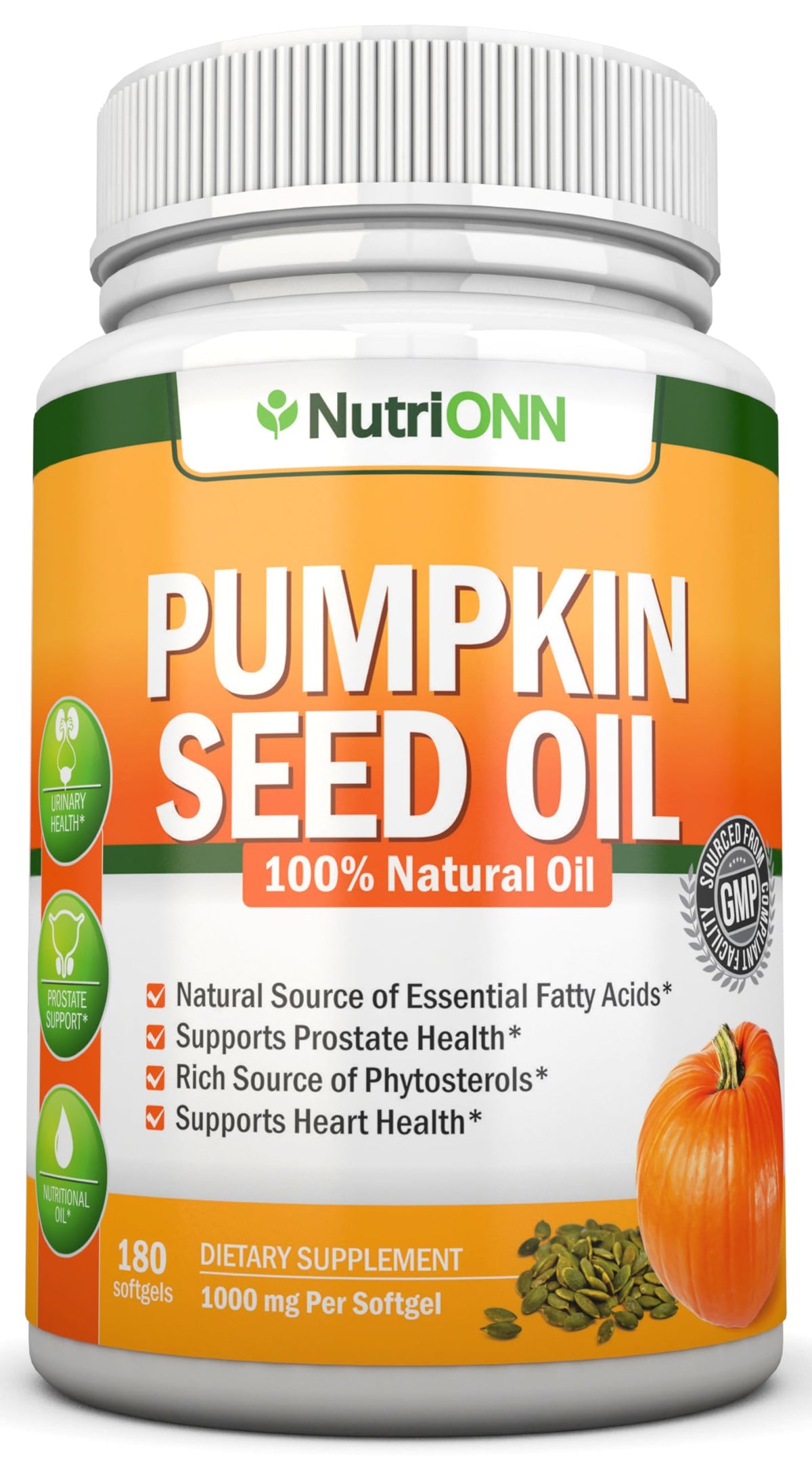 NutriONN Pumpkin Seed Oil Capsules front view