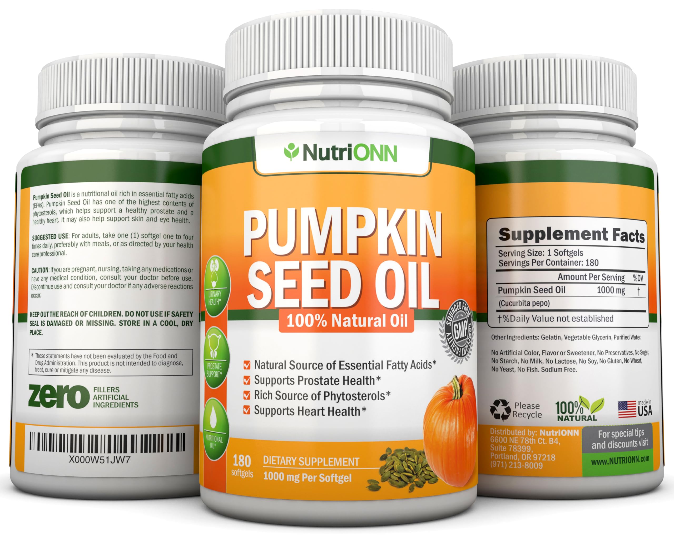 NutriONN Pumpkin Seed Oil Capsules ingredients list