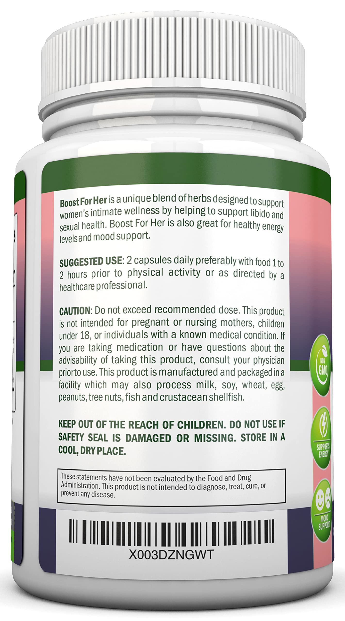 NutriONN support For Her herbal supplement bottle on table
