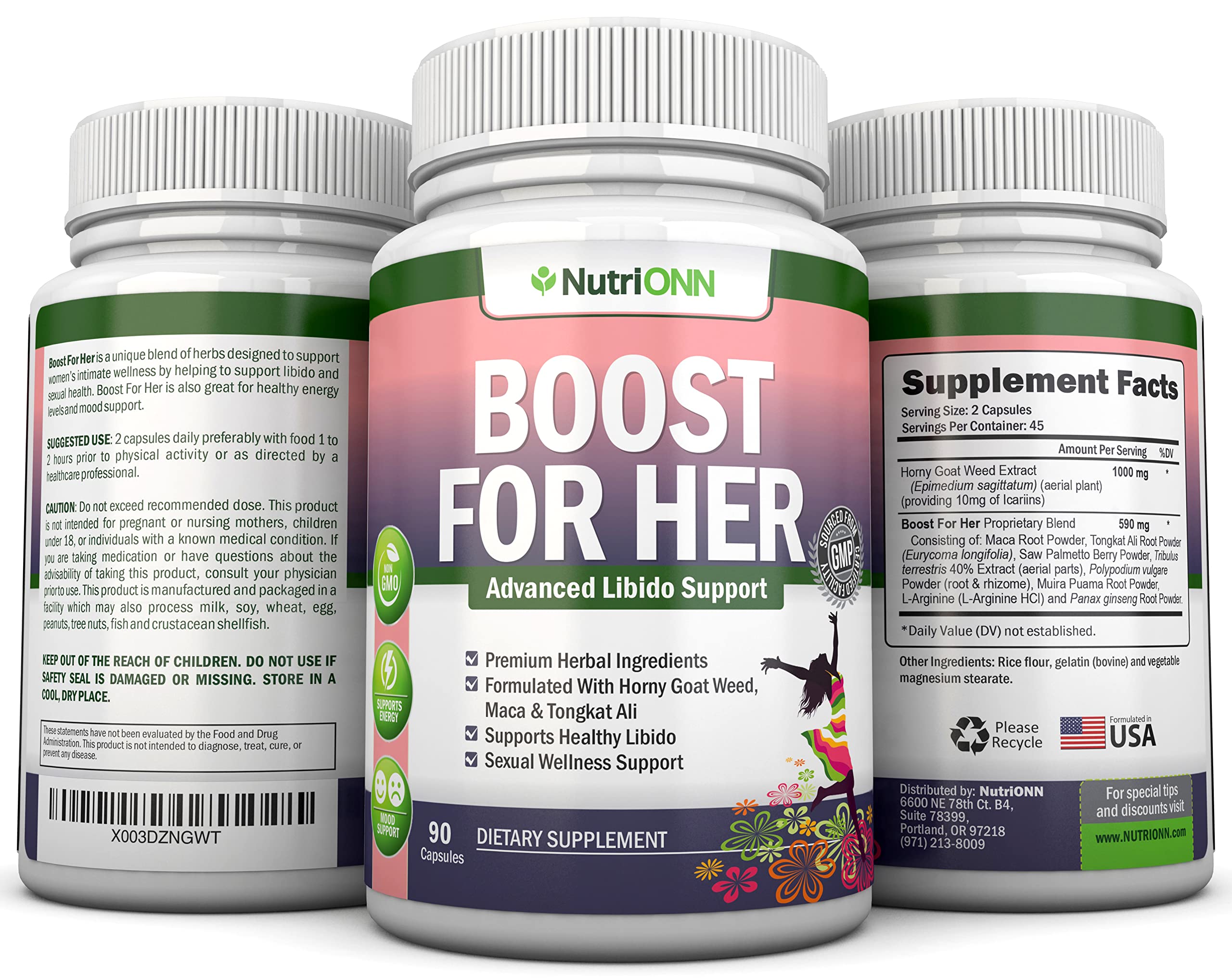 NutriONN support For Her herbal supplement with measuring spoon