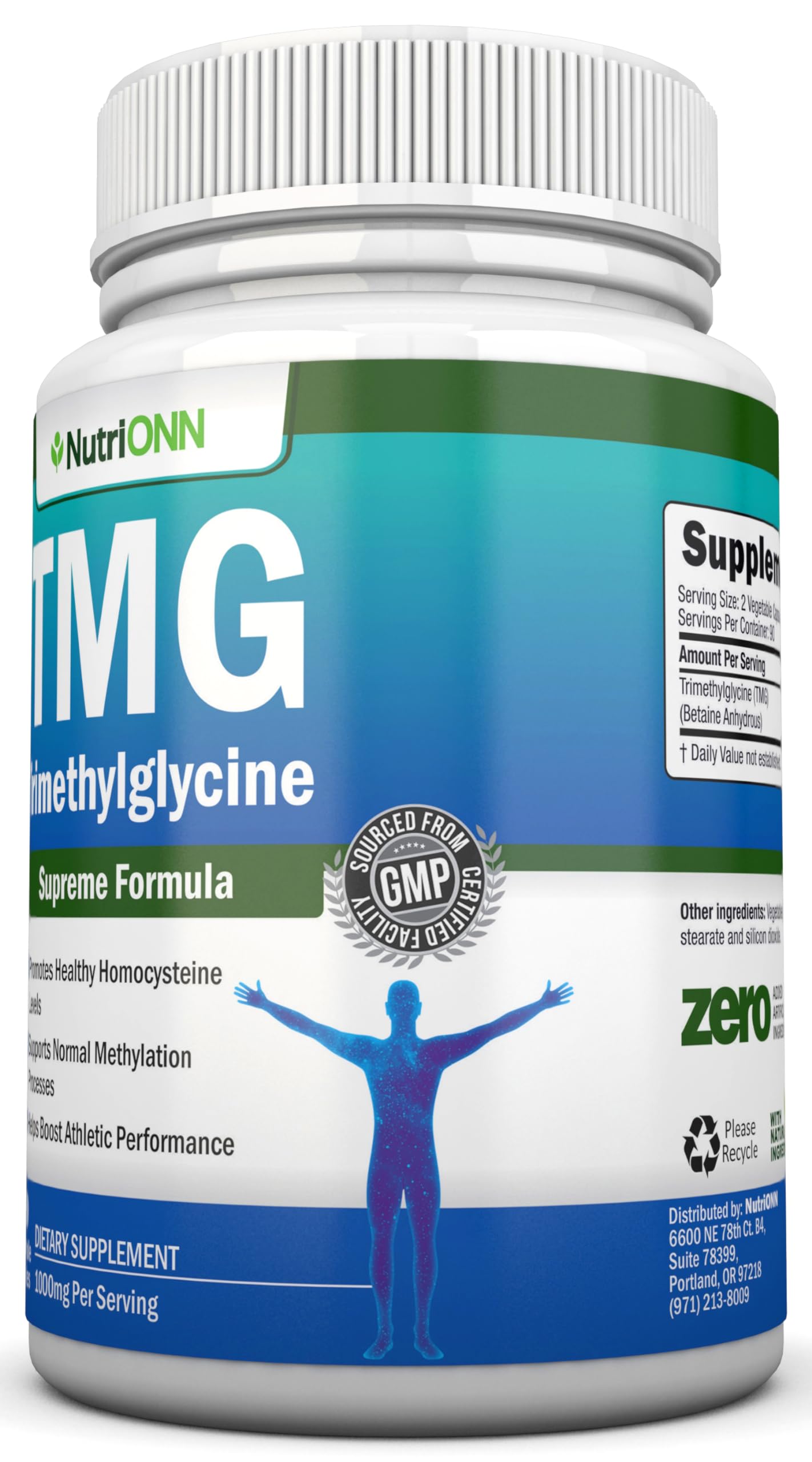 NutriONN Trimethylglycine TMG Supplement ingredients list