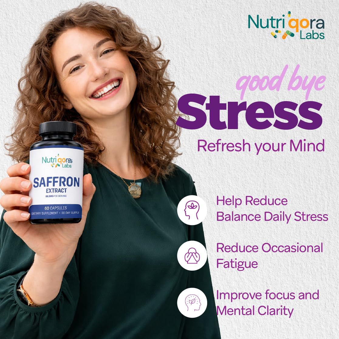 NUTRIQORA LABS Saffron Extract Capsules packaging details