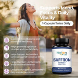 NUTRIQORA LABS Saffron Extract Capsules with a measuring spoon