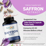 NUTRIQORA LABS Saffron Extract Capsules with dosage instructions