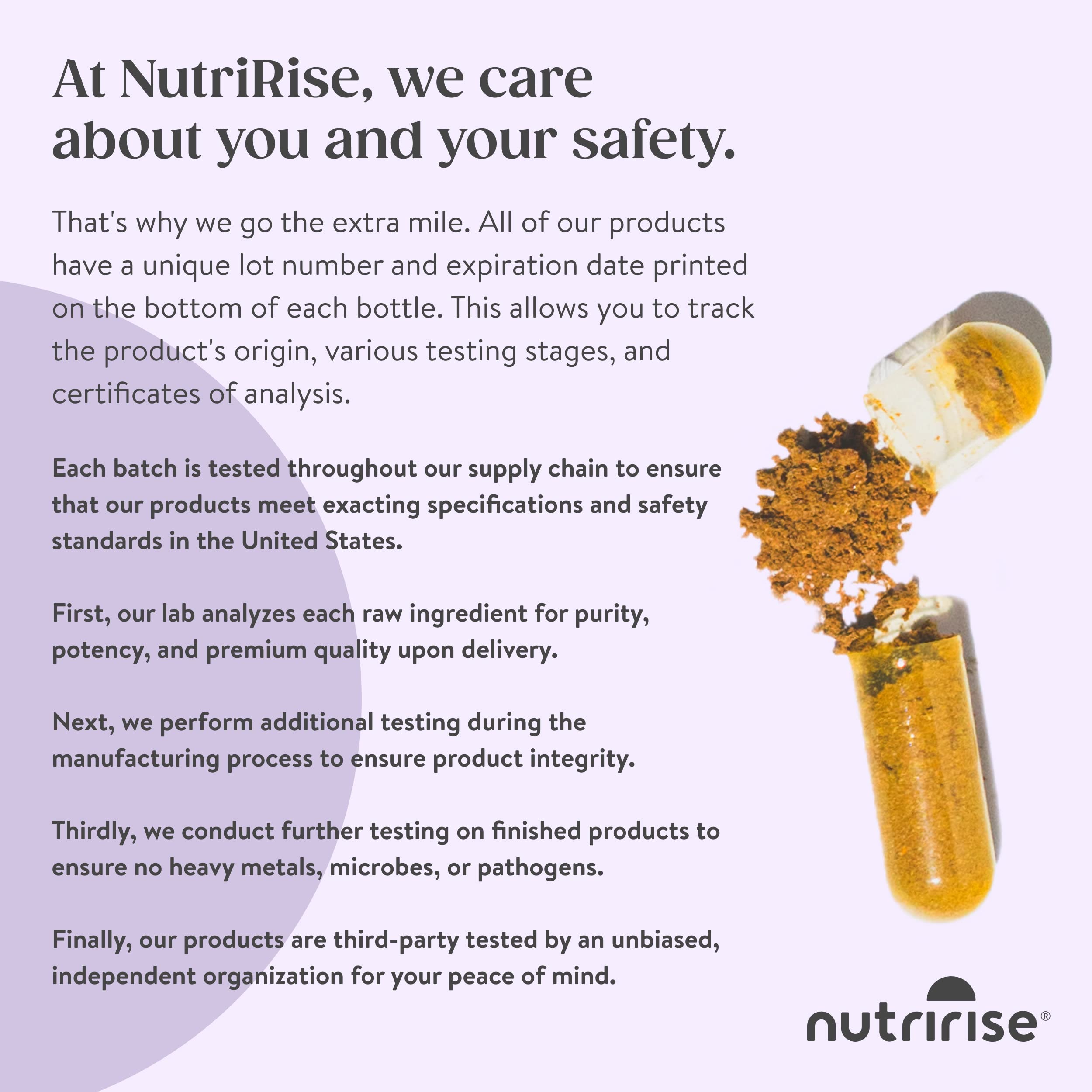NutriRise daily wellness Support Supplement back view of packaging