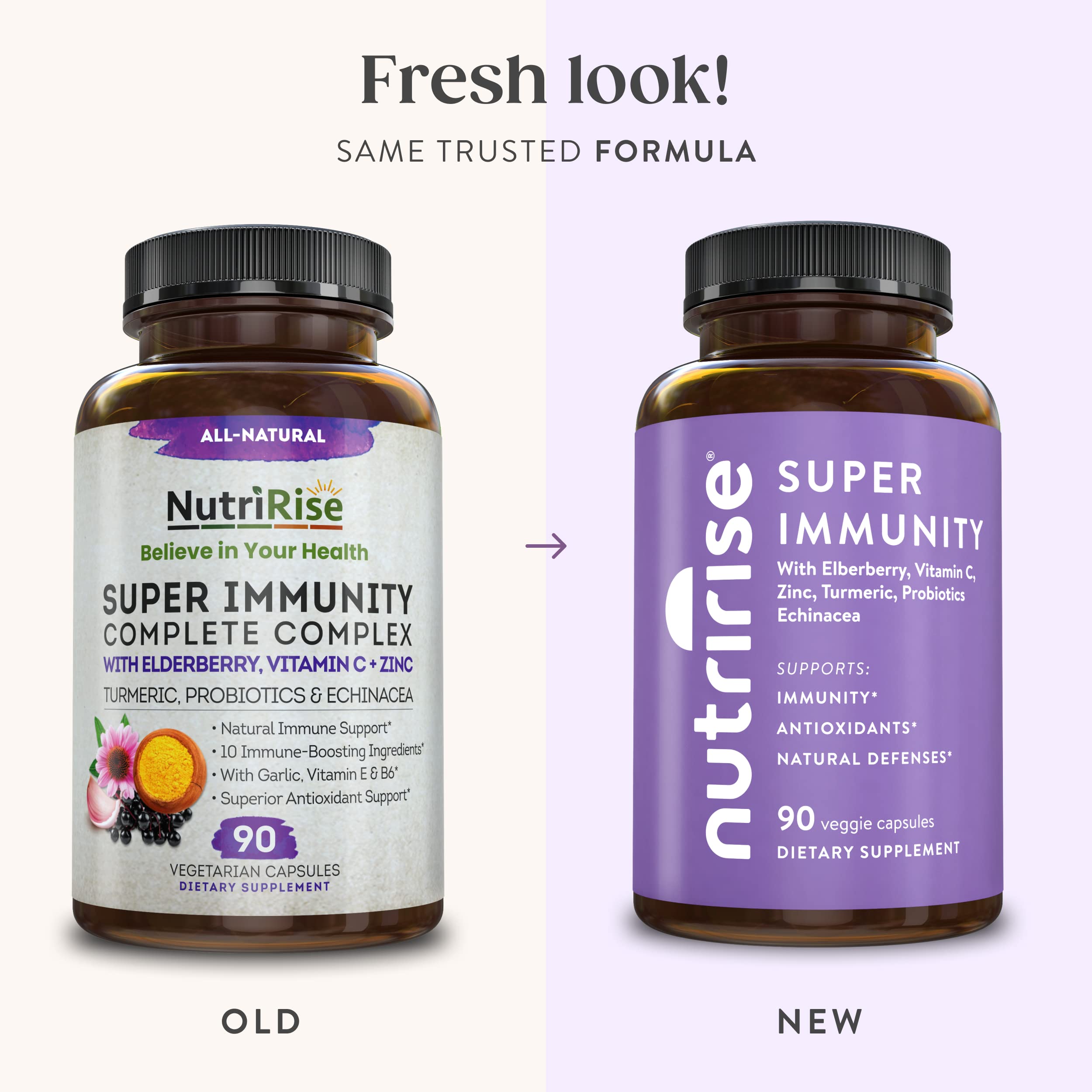 NutriRise daily wellness Support Supplement capsules in a hand