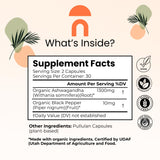 NutriRise Organic Ashwagandha 1300mg side view of packaging