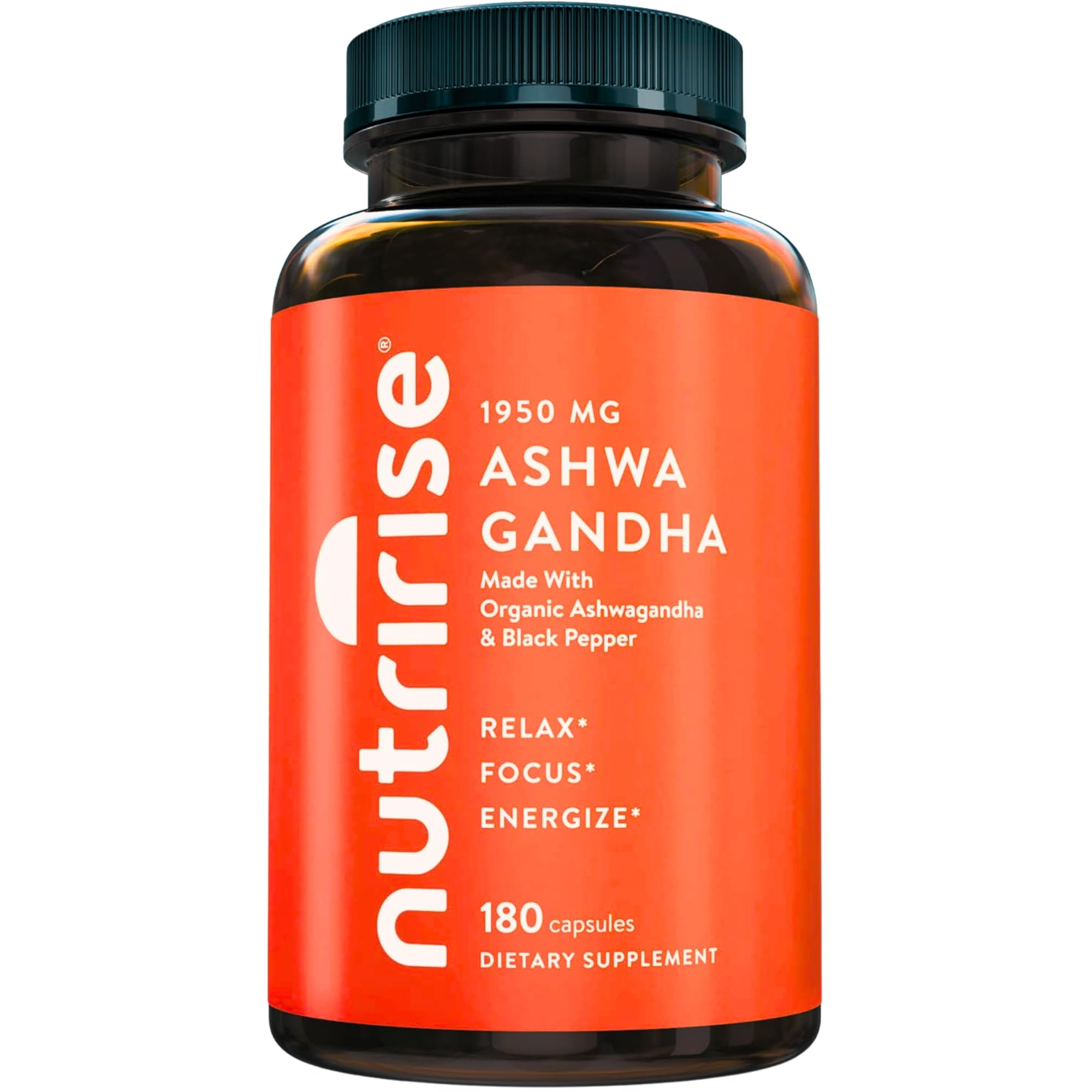NutriRise Organic Ashwagandha Root Extract Capsules front view