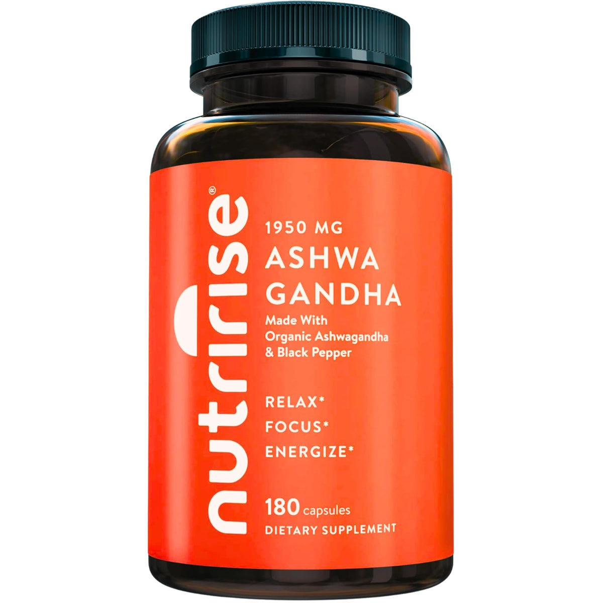 NutriRise Organic Ashwagandha Root Extract Capsules front view