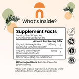 NutriRise Organic Ashwagandha Root Extract Capsules side view