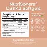 NutriShpere Vitamin D3 & K2 MK-7 Softgels on a wooden table
