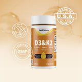 NutriShpere Vitamin D3 & K2 MK-7 Softgels with measuring spoon