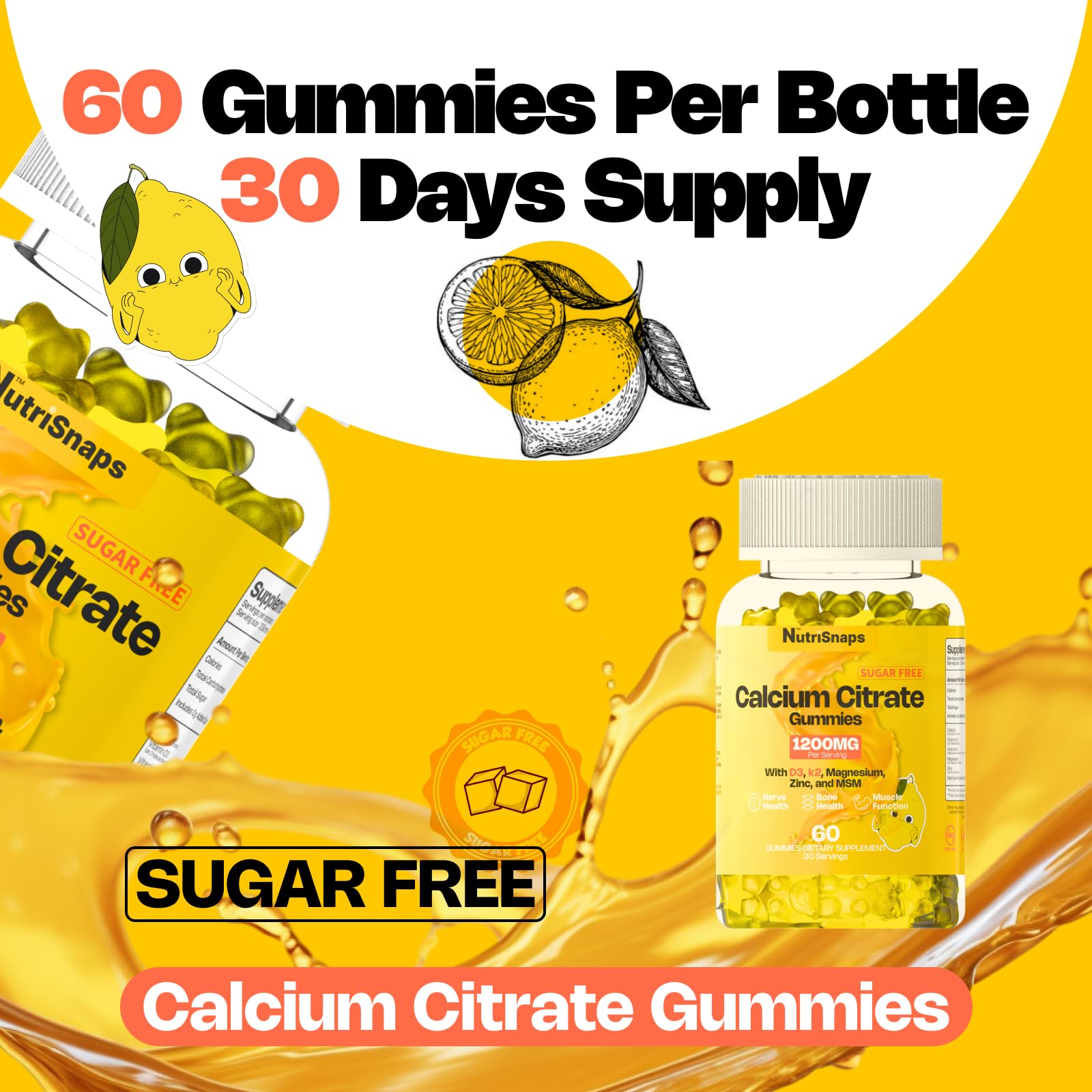 Nutrisnaps Calcium Citrate Gummies in a hand