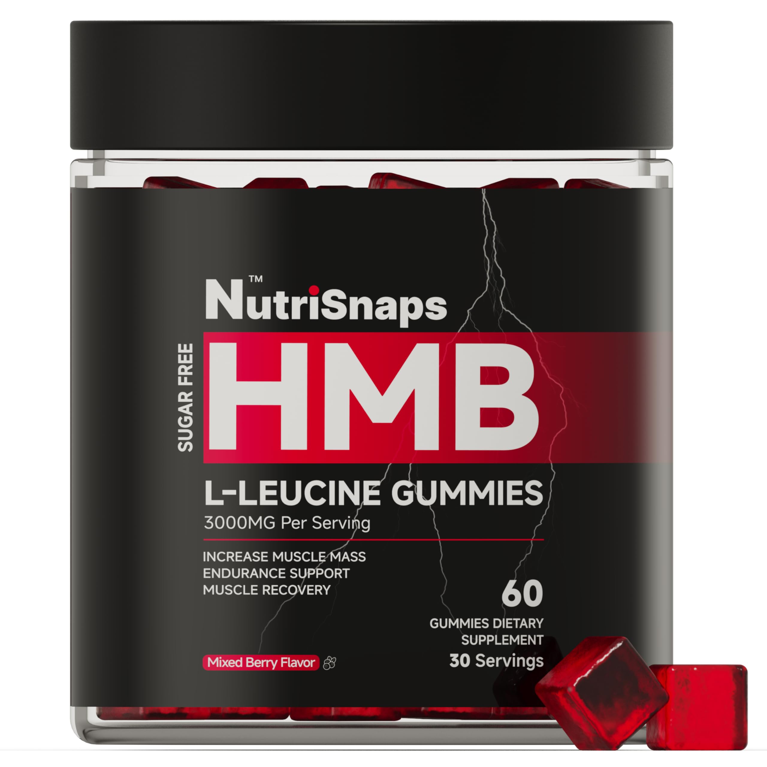 Nutrisnaps HMB and L-Leucine Gummies front view