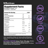 Nutrisnaps Tanning Gummies blueberry flavour close-up