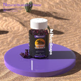 Nutrisnaps Tanning Gummies displayed with fresh blueberries