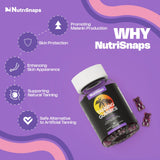 Nutrisnaps Tanning Gummies side view showing gummy texture