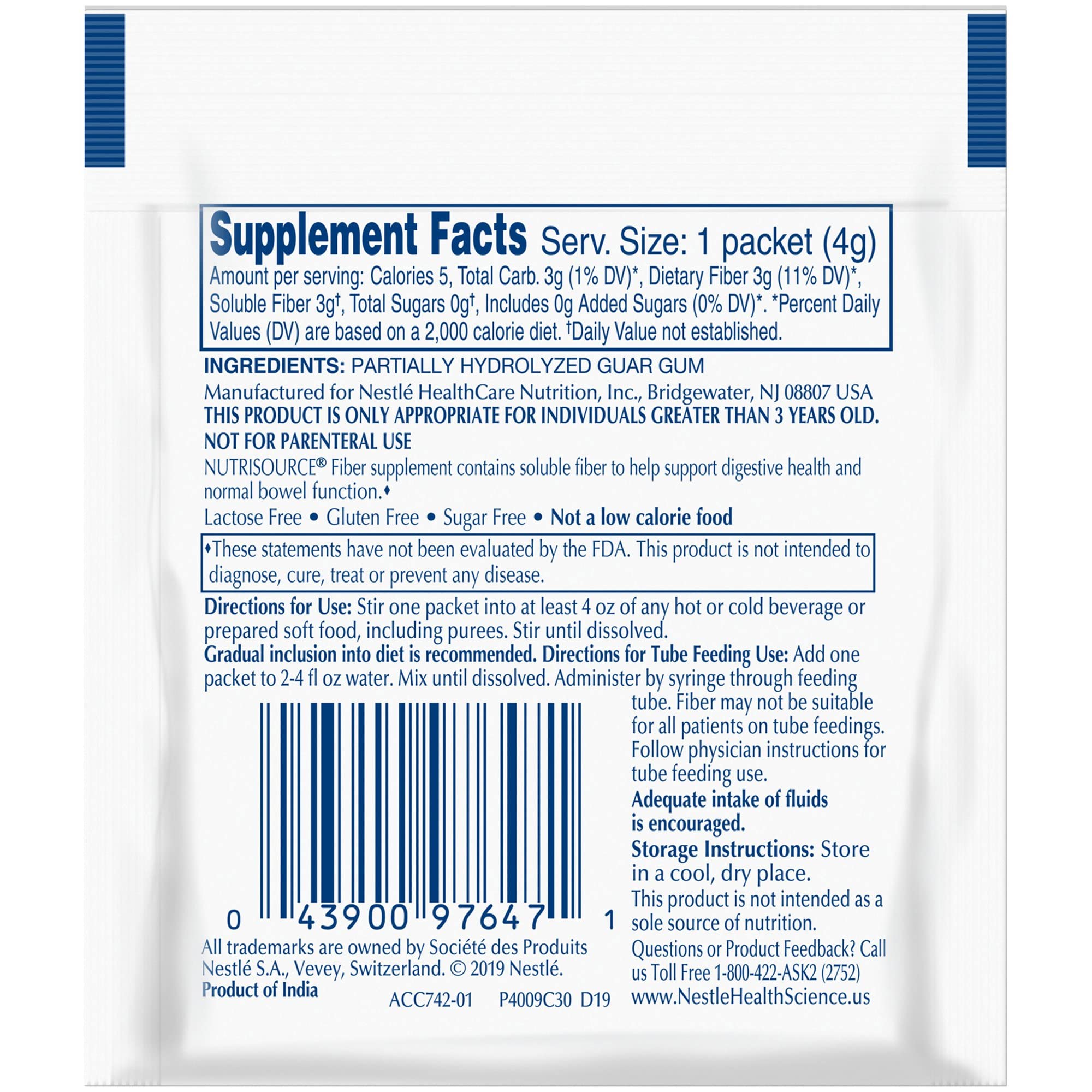 Nutrisource Fiber Supplement Powder 572g packaging