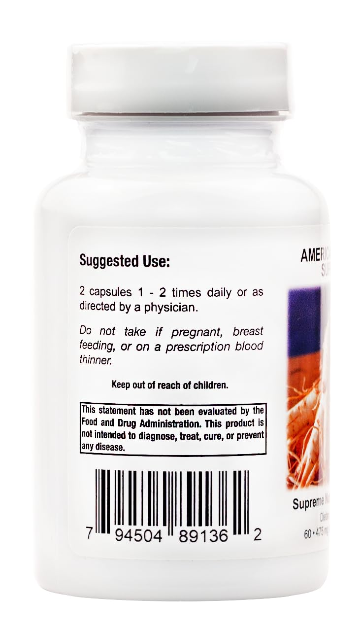 Nutrition American Ginseng capsules side view