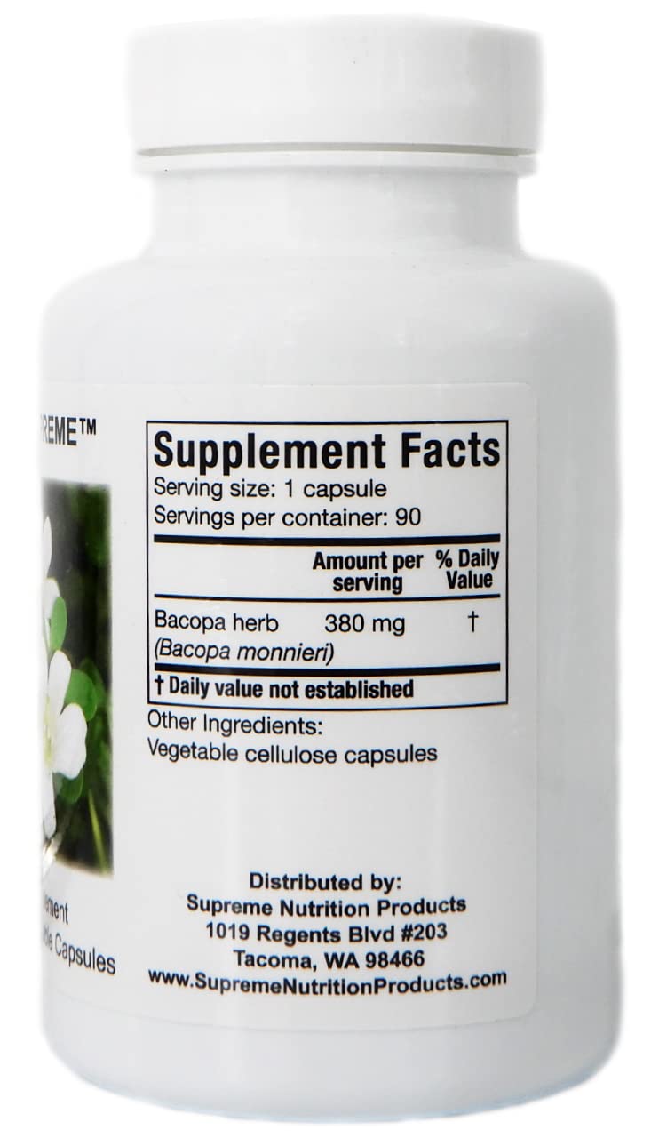 Nutrition Bacopa Monnieri 68g side view