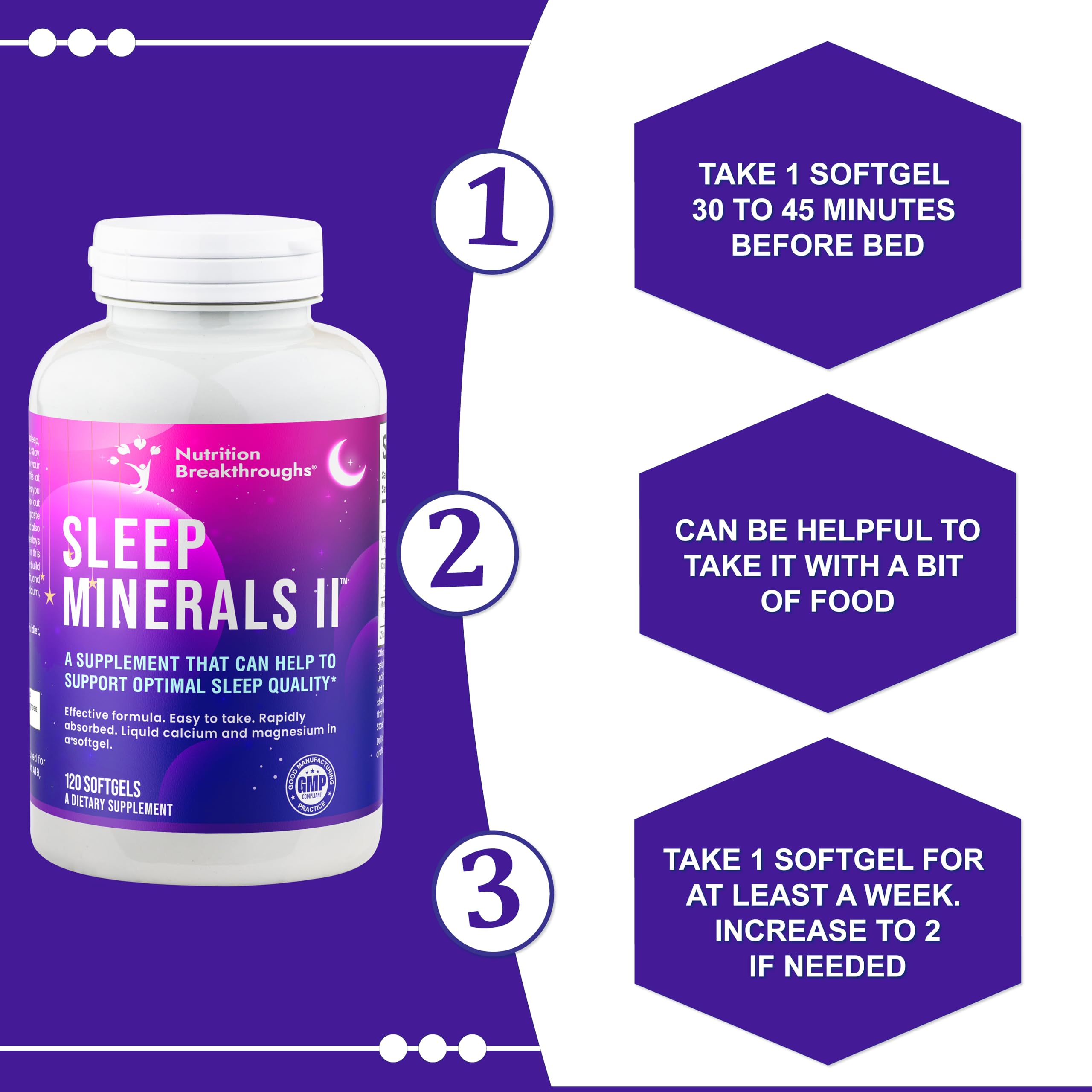 Nutrition Breakthroughs Sleep Minerals II softgel capsules close-up