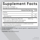 Nutrition facts of Sports Research MCT Oil Softgels