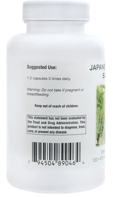 Nutrition Japanese Knotweed 100% Pure 91g capsule bottle side view