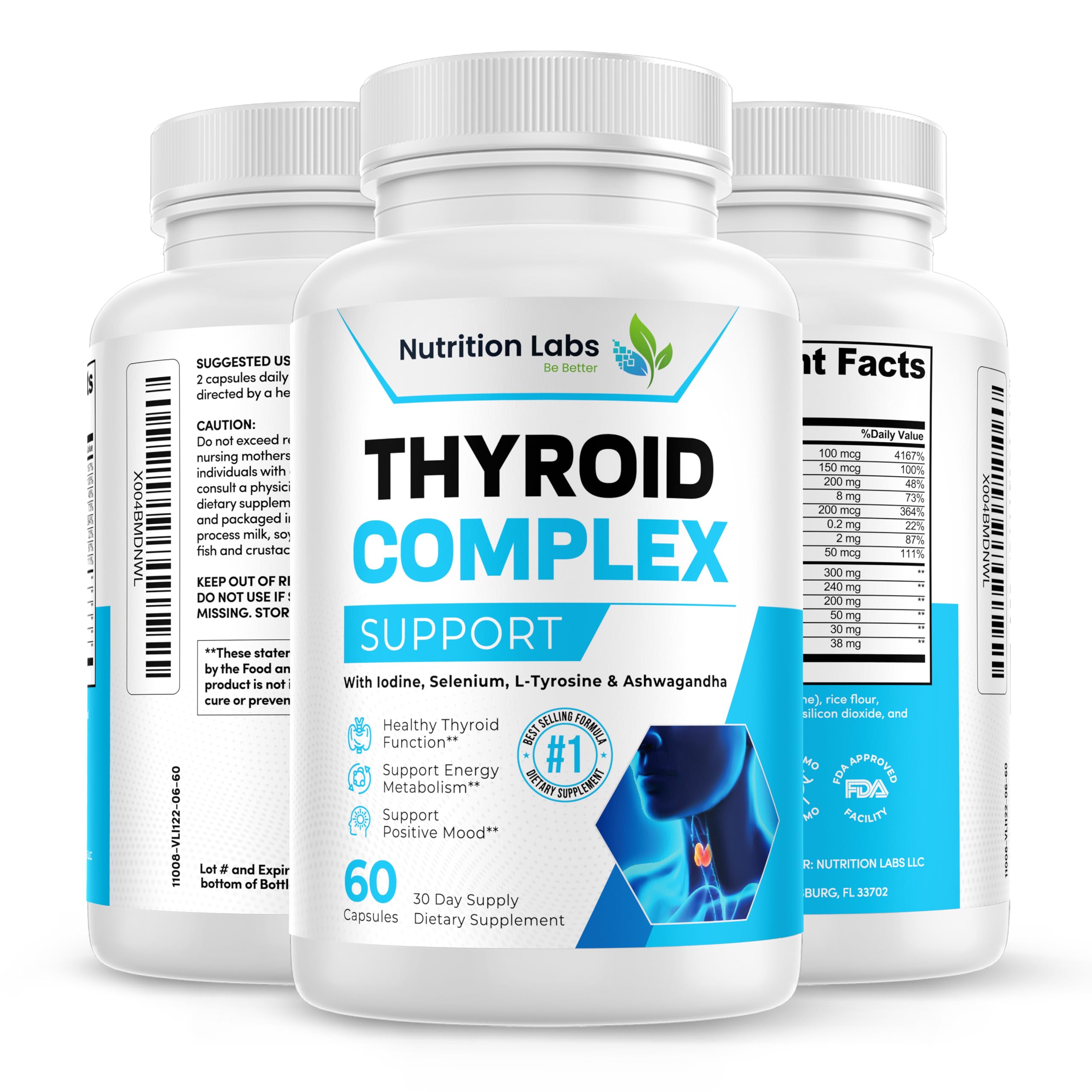 NUTRITION LABS BE BETTER Thyroid Support Supplement front view