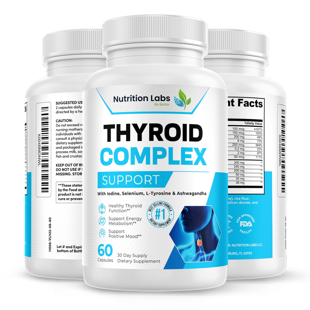NUTRITION LABS BE BETTER Thyroid Support Supplement front view