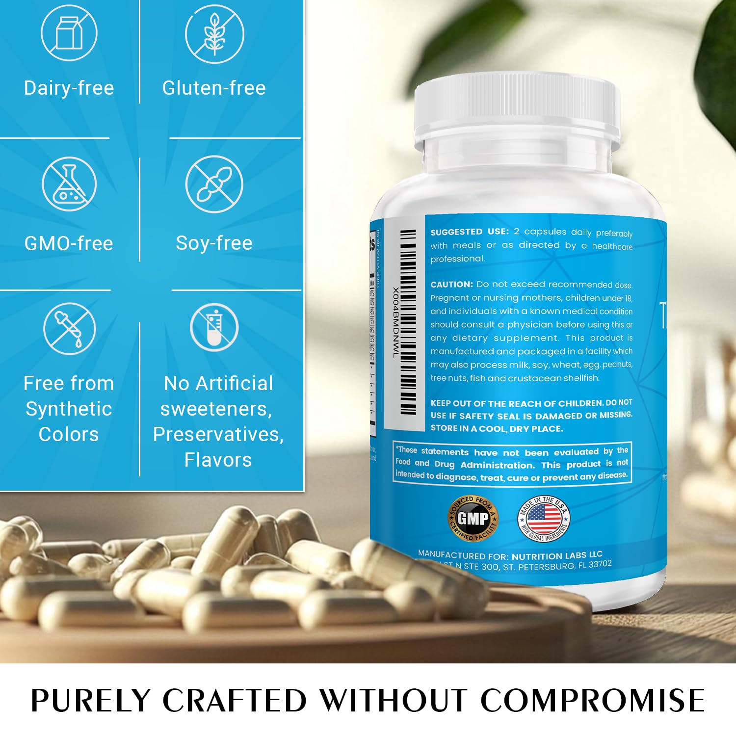 NUTRITION LABS BE BETTER Thyroid Support Supplement side view