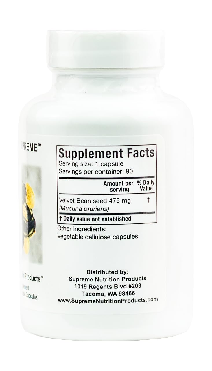 Nutrition Mucuna 80g capsule bottle side view