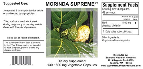Nutrition Noni Capsules side view showing capsule details