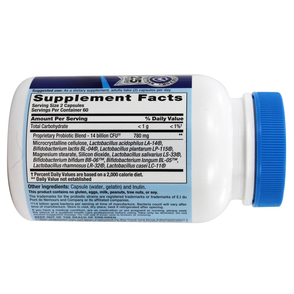 Nutrition Now PB 8 Pro-Biotic Acidophilus packaging side view