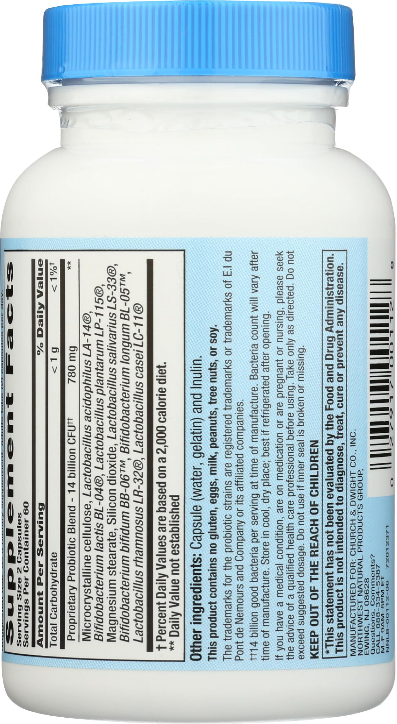 Nutrition Now PB 8 Probiotic bottle side view